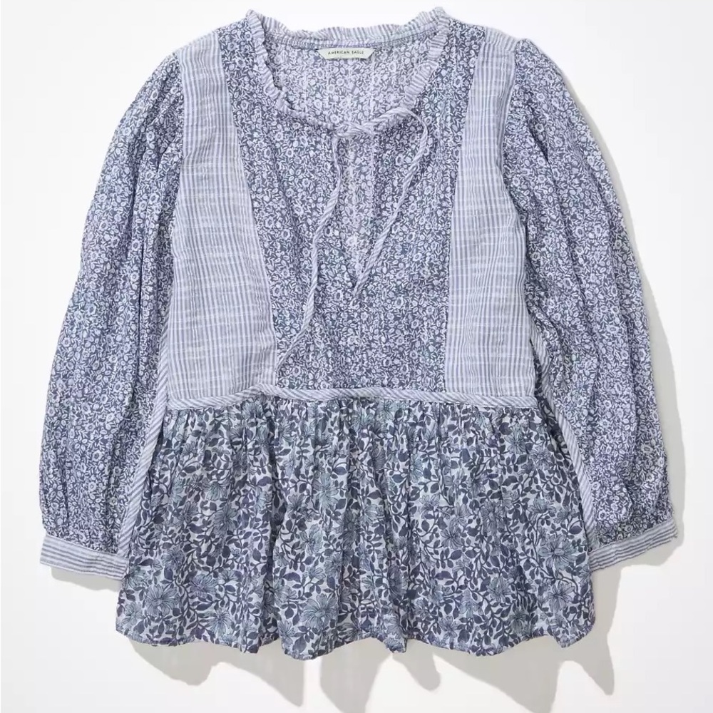 AE Long-Sleeve Peasant Blouse